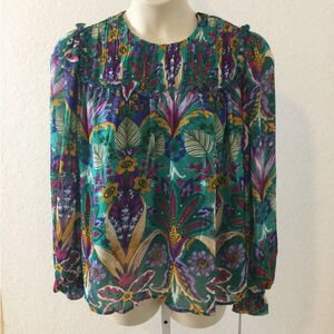 Nicole Miller 2 piece cami and floral long sleeve blouse Woman's Large